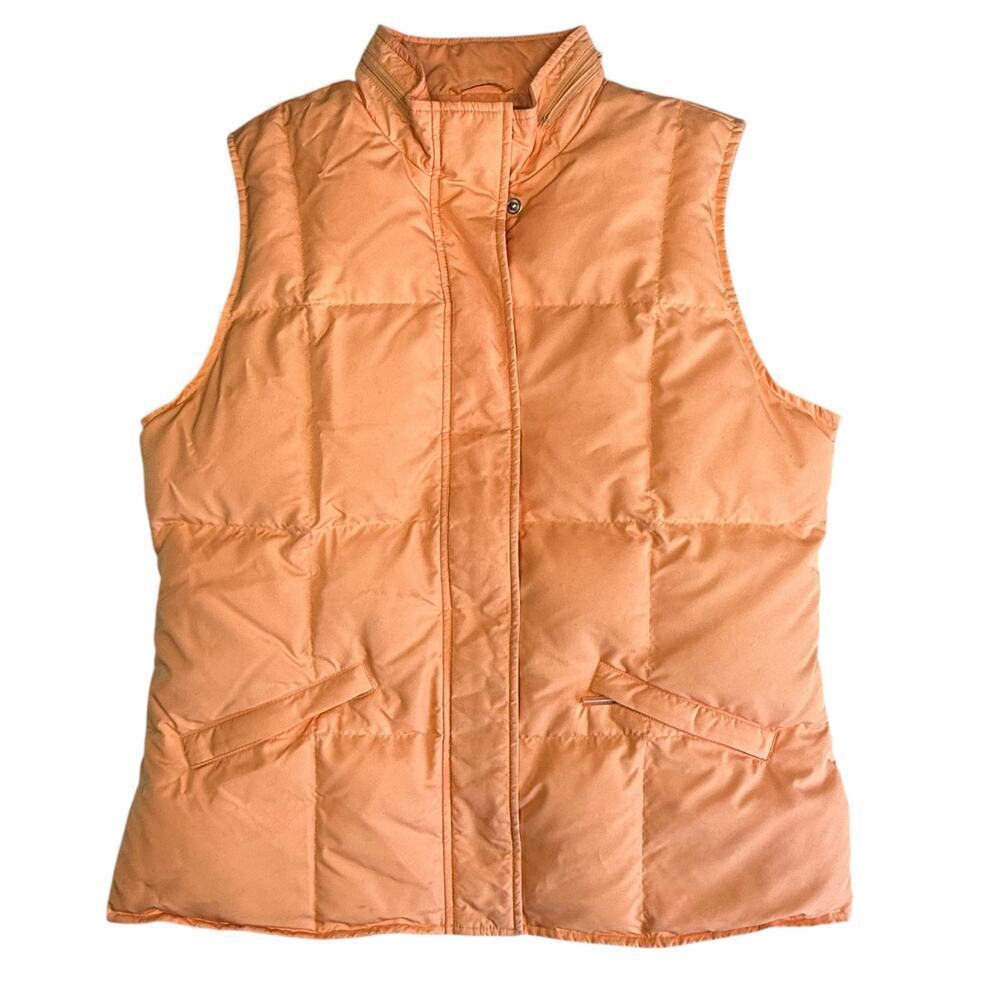 Talbots Orange Goose Down Puffer Vest Medium